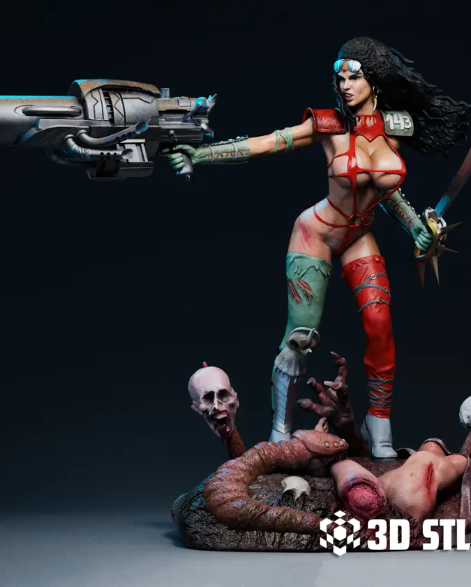Julie Strain STL – Heavy Metal Fantasy Art Figure