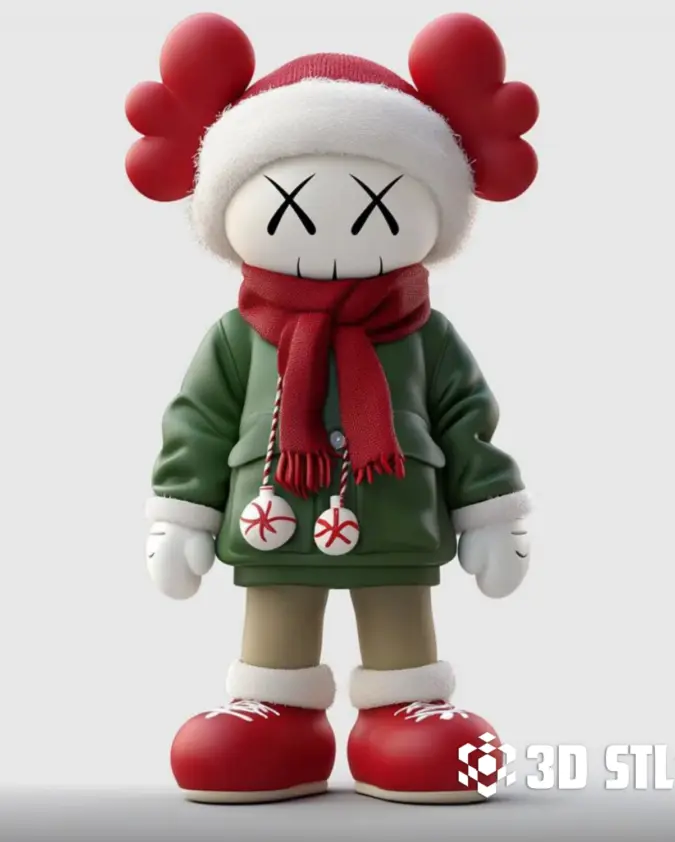 KAWS Christmas 3MF – Designer Art Toy Holiday Figure