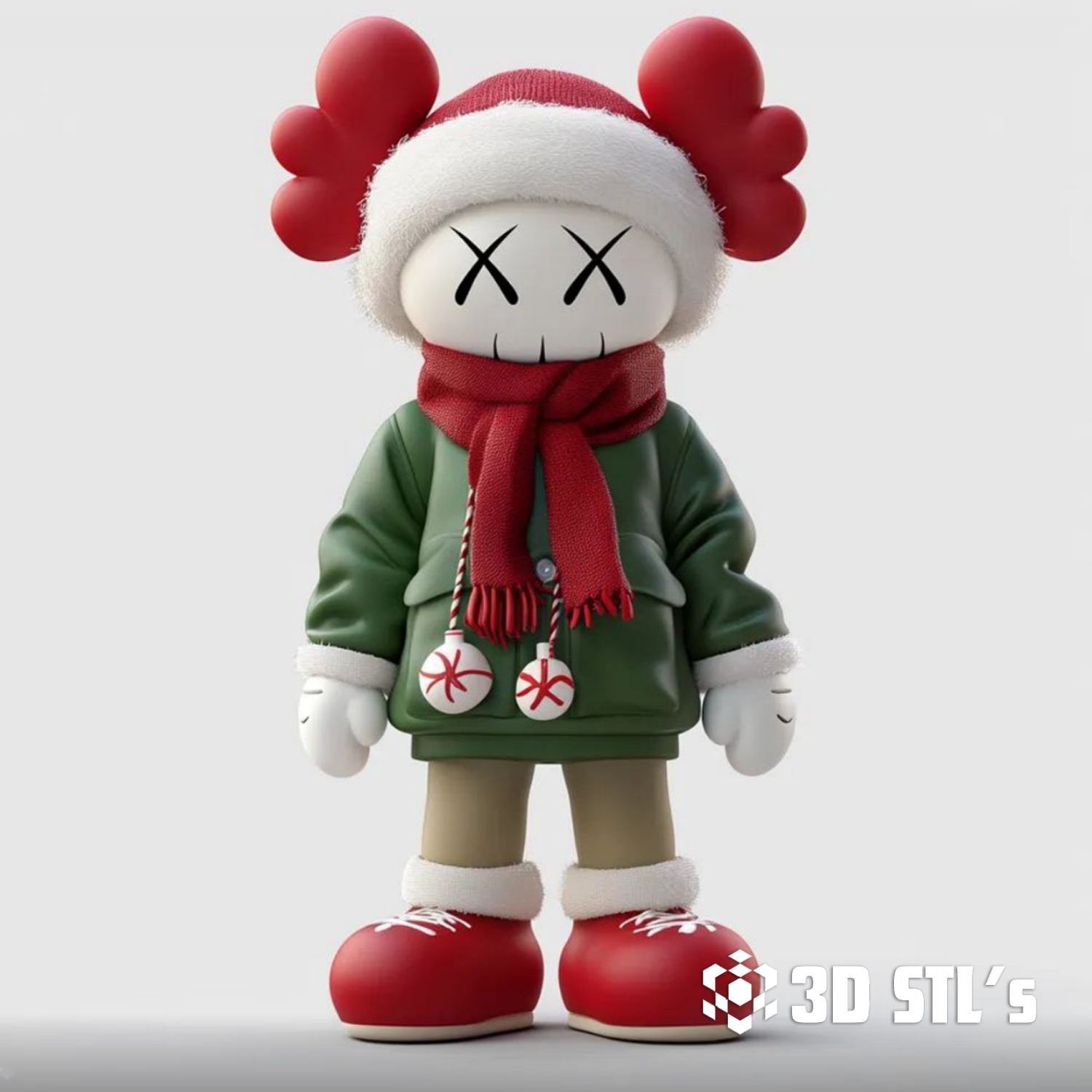 KAWS Christmas 3MF – Designer Art Toy Holiday Figure