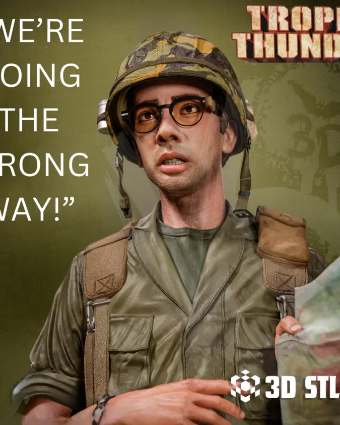 Kevin Sandusky STL – Tropic Thunder 1/6 Scale 3D Print Figure