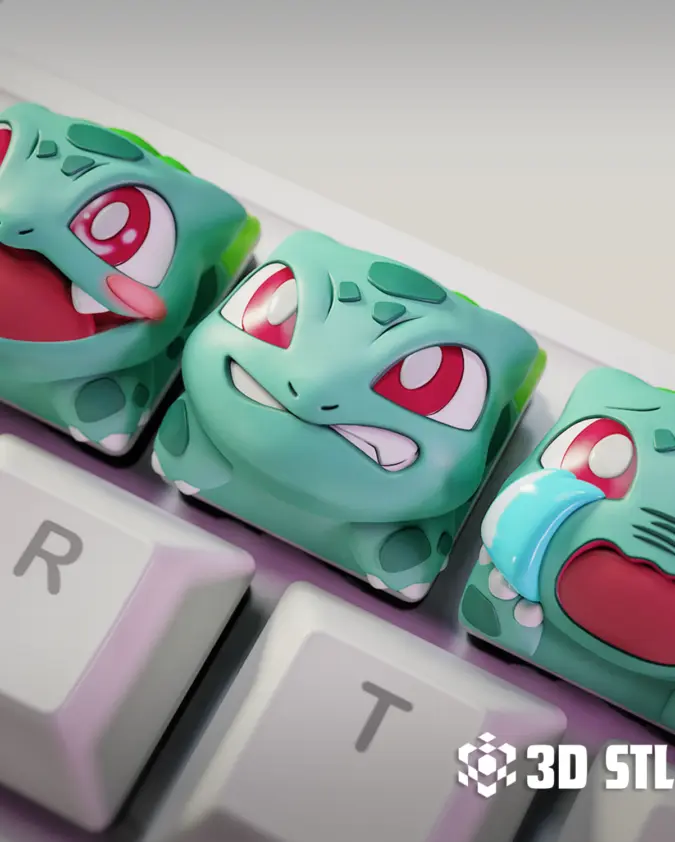 Bulbasaur Keycaps STL – Pokemon Mechanical Keyboard Caps