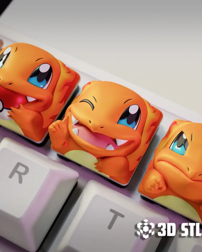 Charmander Keycaps STL – Pokemon Mechanical Keyboard Caps
