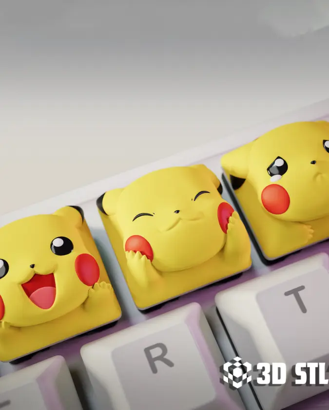 Pikachu Keycaps STL – Pokemon Mechanical Keyboard Caps