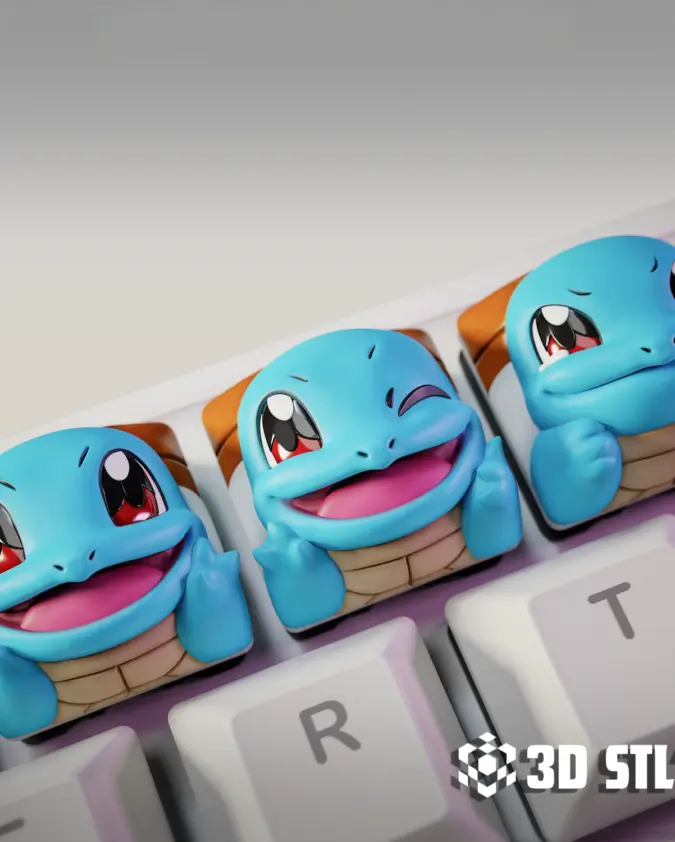 Squirtle Keycaps STL – Pokemon Mechanical Keyboard Caps