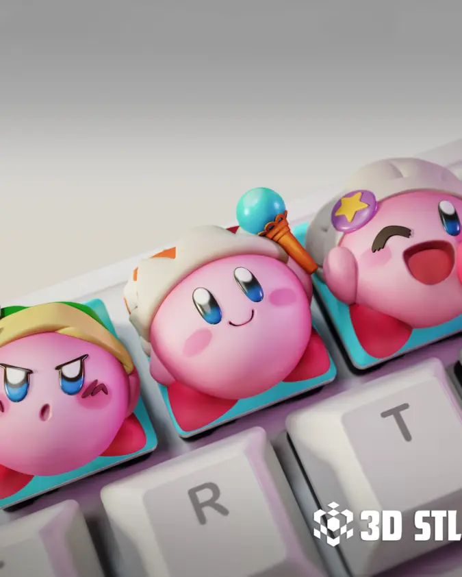 Kirby Keycaps STL – Cute Nintendo Mechanical Keyboard Caps