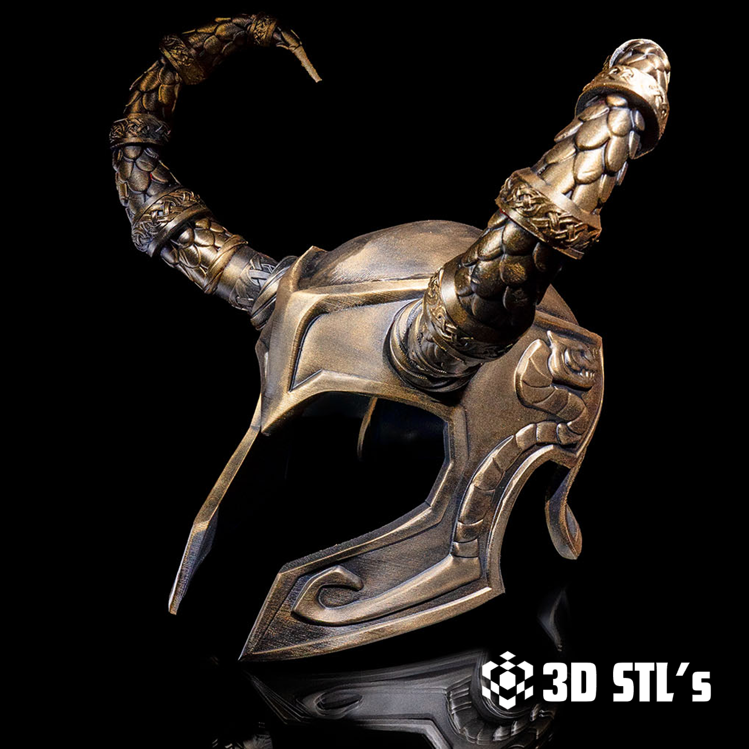 Loki Helmet STL – 3D print preview 2