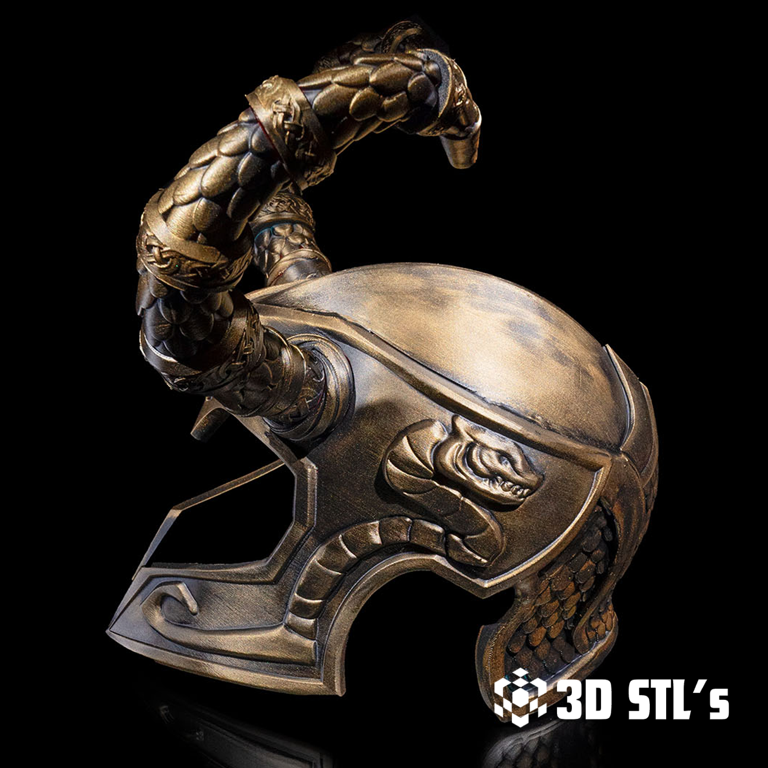 Loki Helmet STL – 3D print preview 3