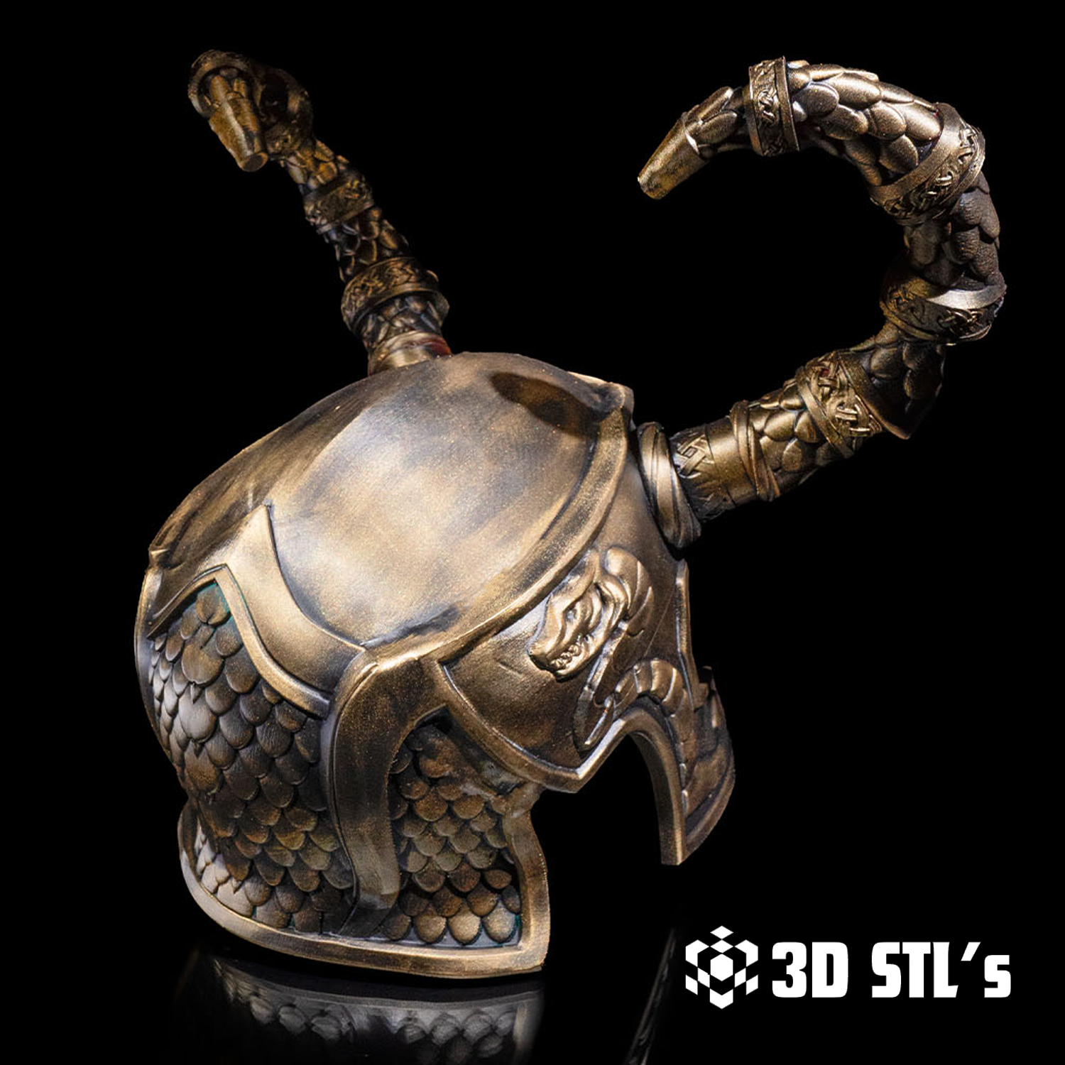 Loki Helmet STL – 3D print preview 4