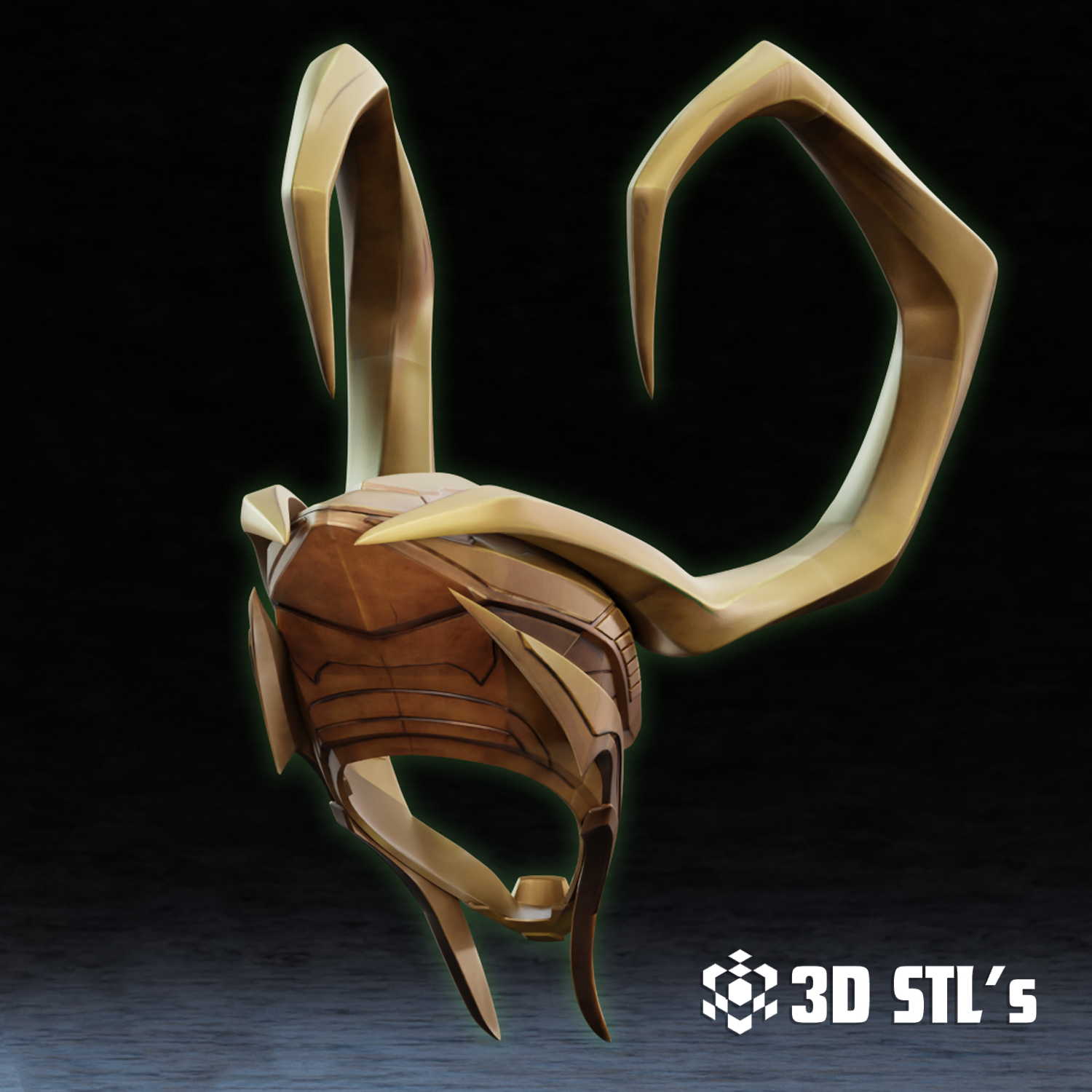 Loki Horned Helmet STL – 3D print preview 3