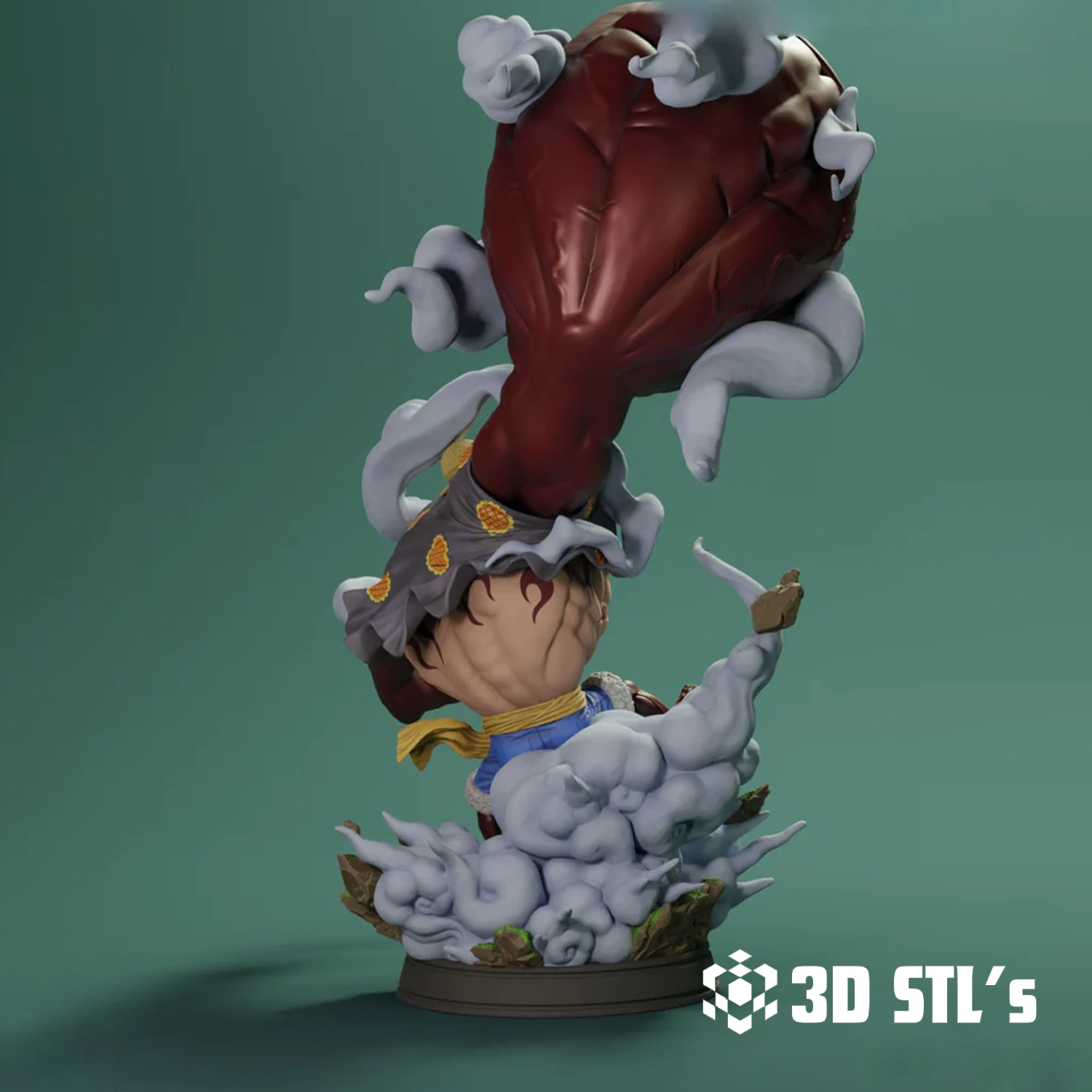 Luffy Gear 4 STL – 3D print preview 3