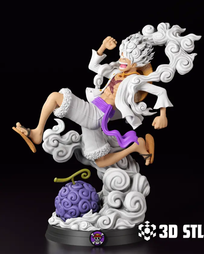 Luffy Gear 5 STL File – One Piece Sun God Nika 3D Print
