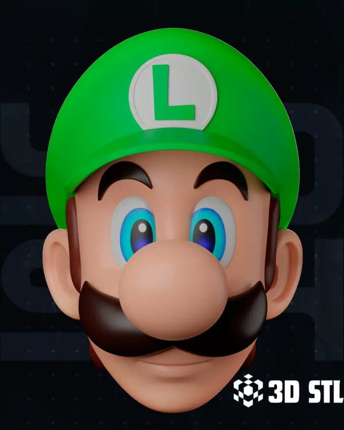 Luigi Helmet STL – Super Mario Cosplay Mask