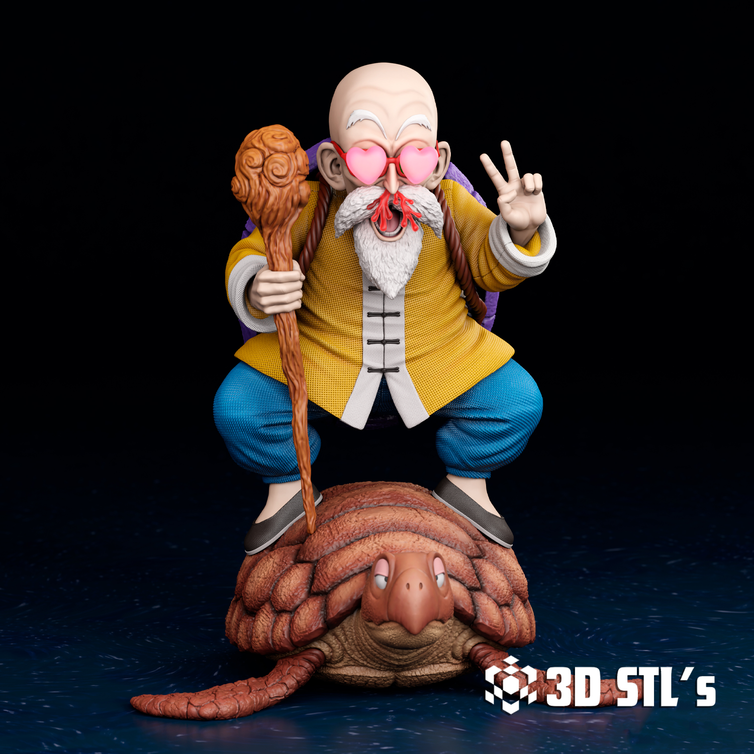 Master Roshi STL File – 3D print preview 2