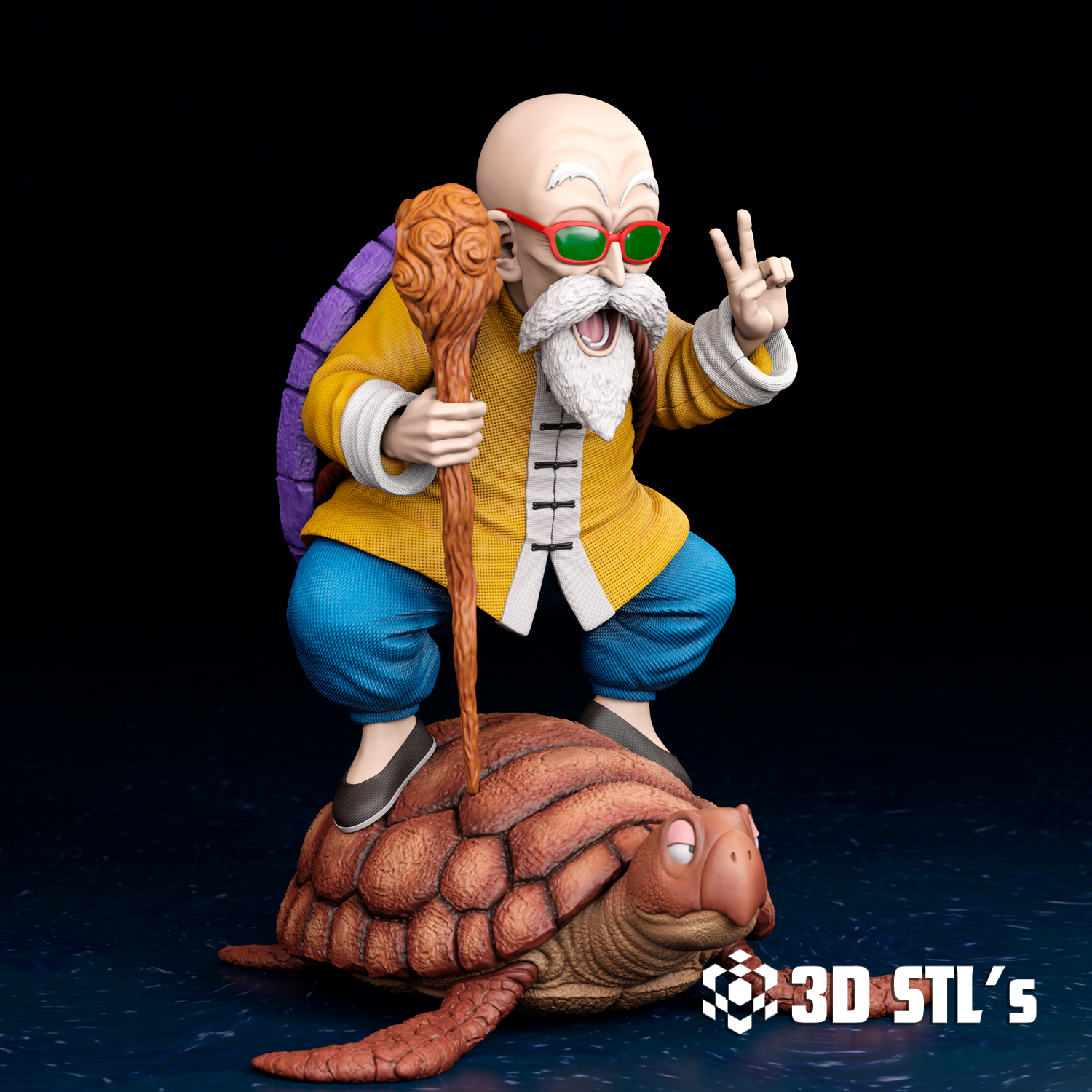 Master Roshi STL File – 3D print preview 3