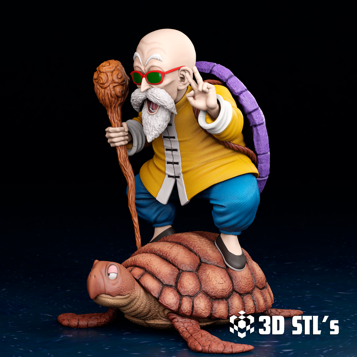 Master Roshi STL File – 3D print preview 6