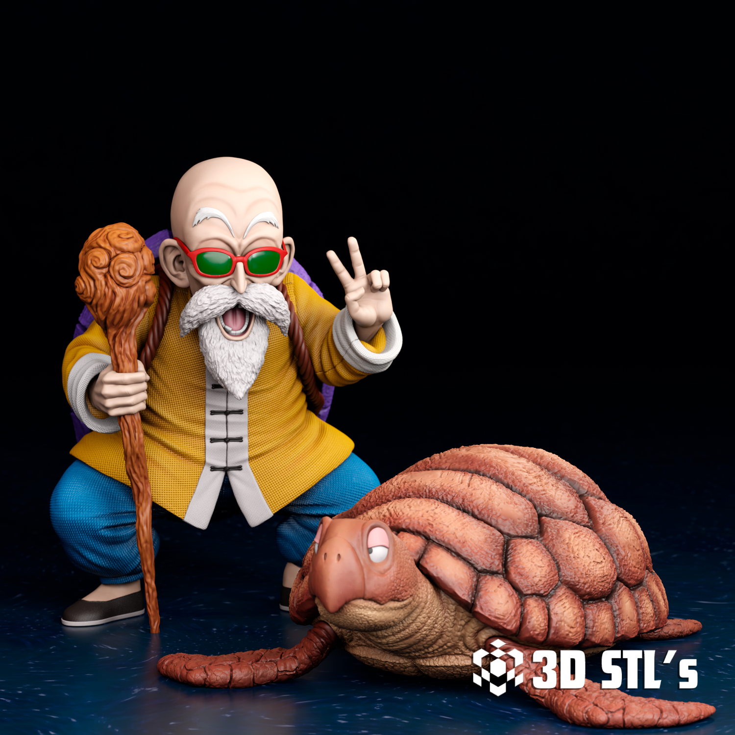 Master Roshi STL File – 3D print preview 7