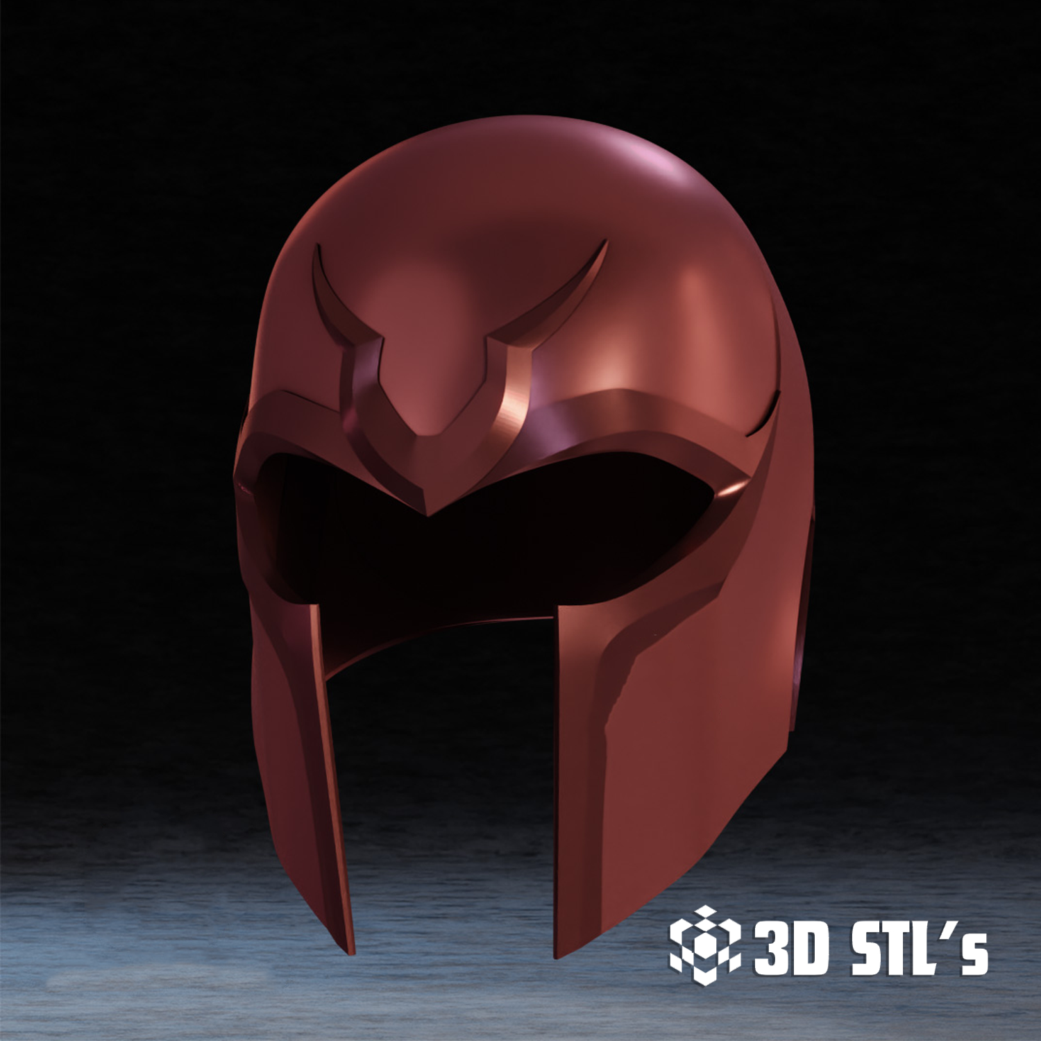 Magneto Helmet STL – 3D print preview 3