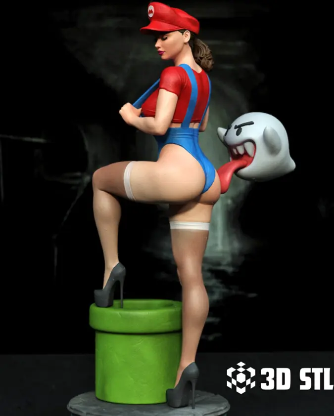 Maria Bros STL – Female Mario Nintendo Fan Art 3D Print