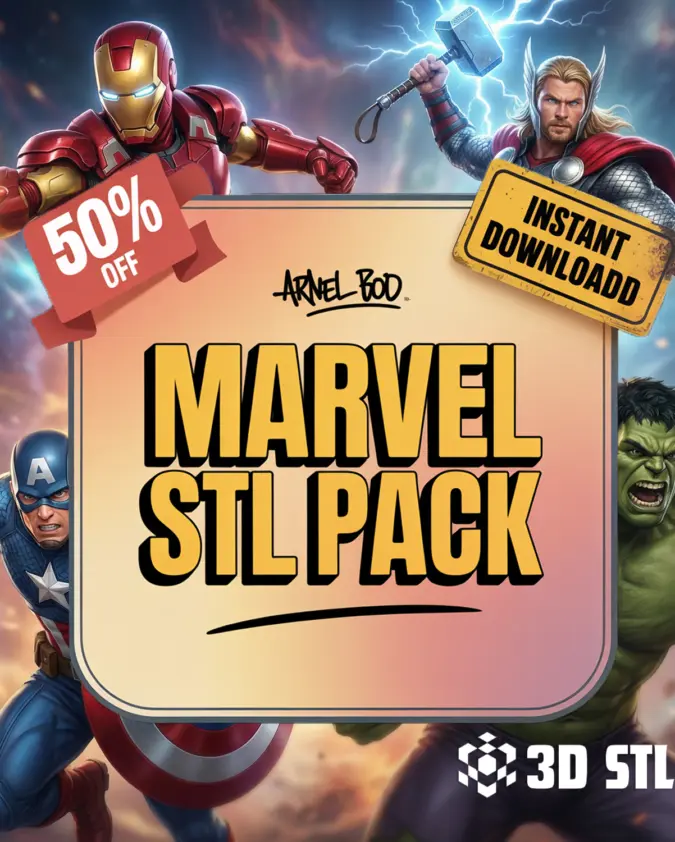 Marvel STL Pack – Superhero 3D Printing Files Bundle