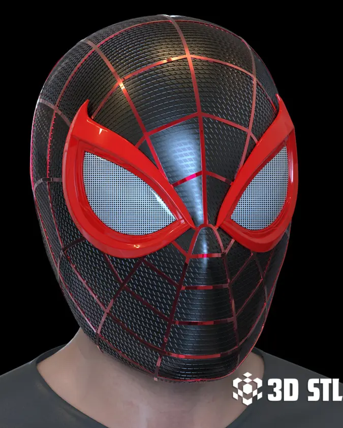 Miles Morales Helmet STL – Spider-Man 2 PS5 Wearable Cosplay
