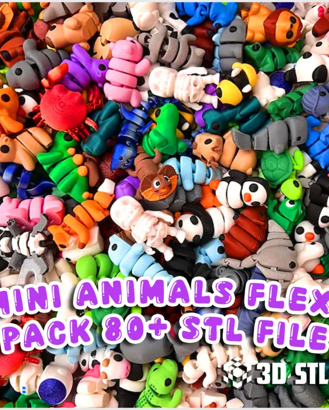 Flexi Mini Animals STL Pack – 80+ Articulated Fidget Toys