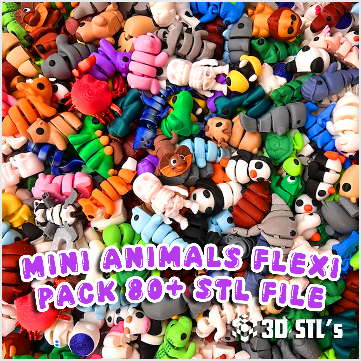 Flexi Mini Animals STL Pack – 80+ Articulated Fidget Toys