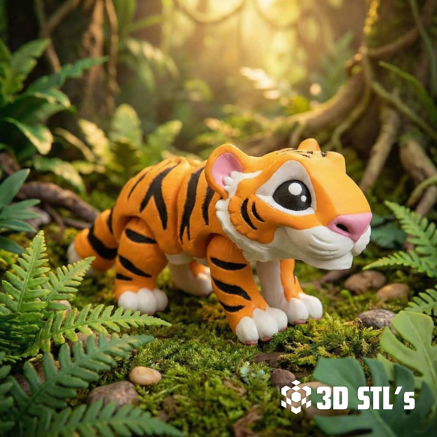 Mini Tiger STL & 3MF – 3D print preview 2