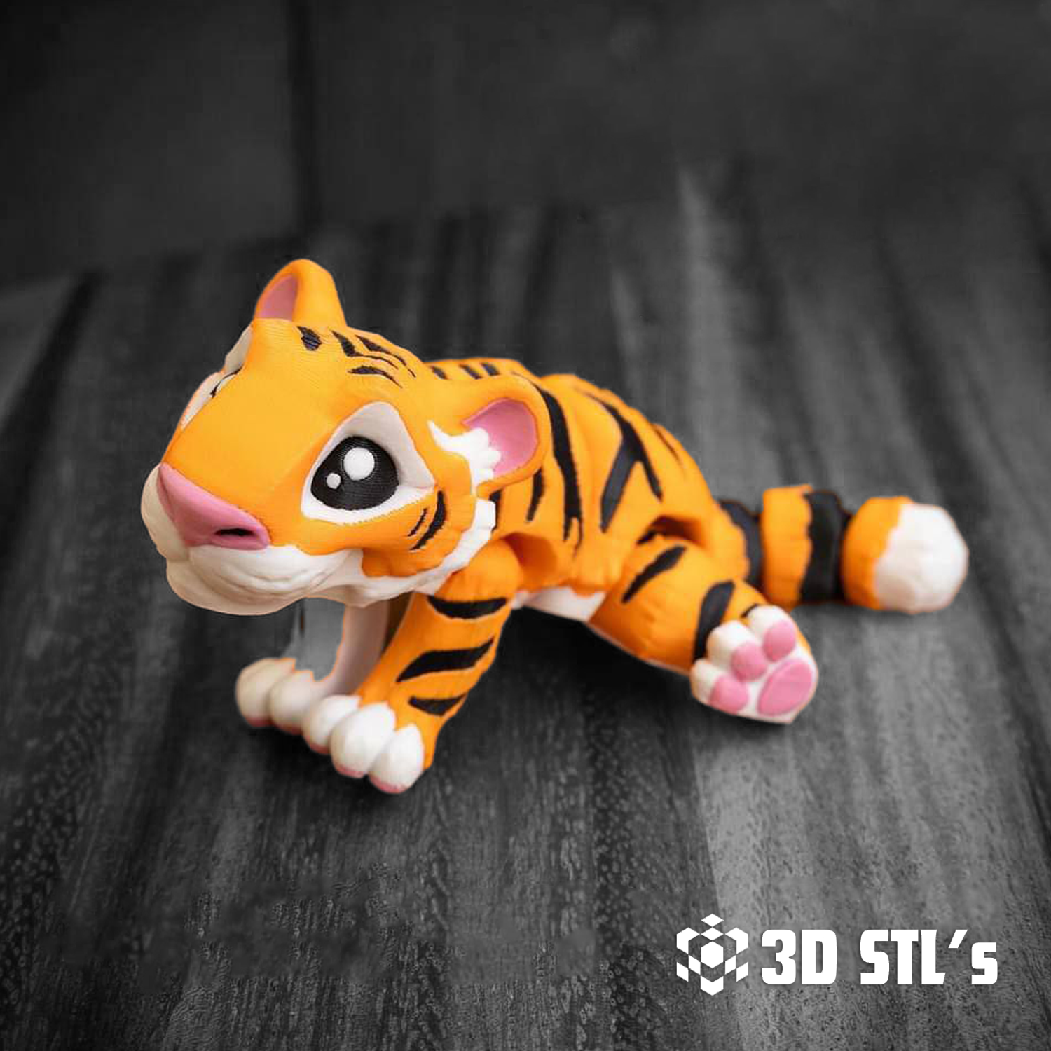 Mini Tiger STL & 3MF – Cute Figure and Keychain 3D Print
