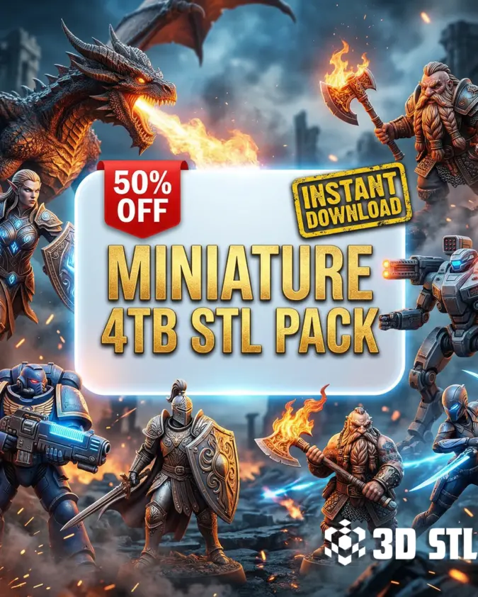 Miniature STL Pack 4TB – Fantasy & Sci-Fi Tabletop Minis