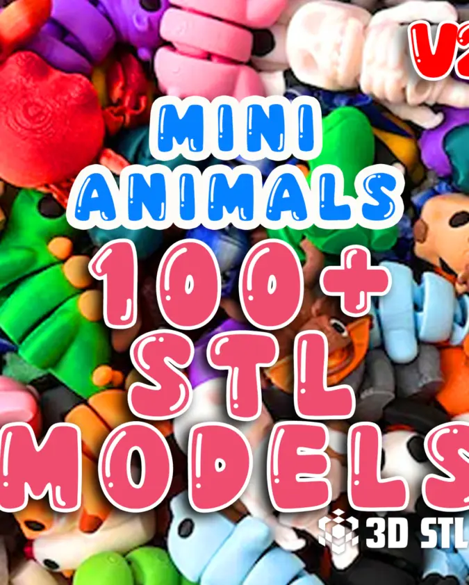 Flexi Mini Animals STL Bundle – 118 Articulated STL & 3MF Models