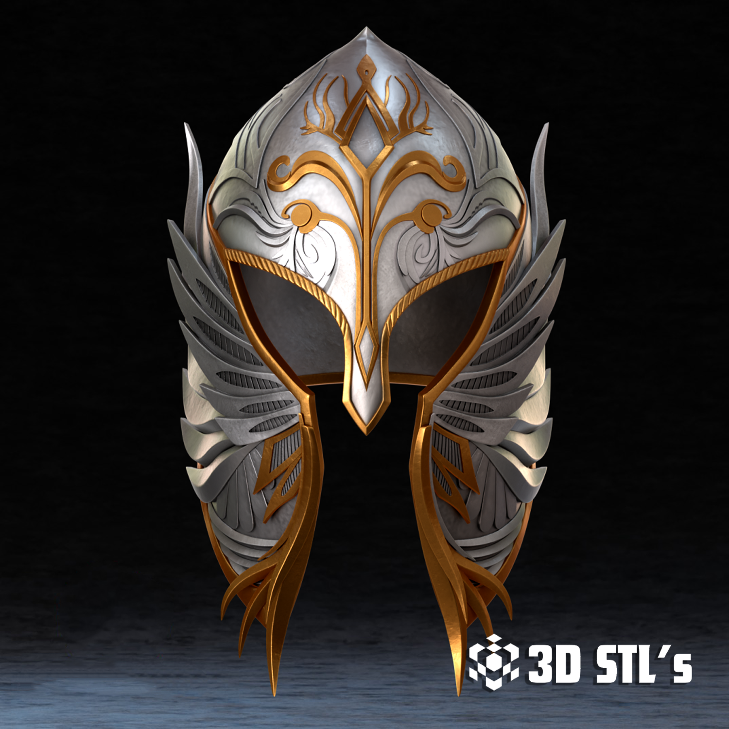 Mithril Helmet STL & 3MF – Fantasy Elven Cosplay Helmet