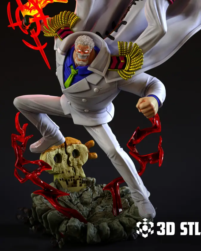 Monkey D. Garp STL – One Piece Marine Hero 3D Print Figure