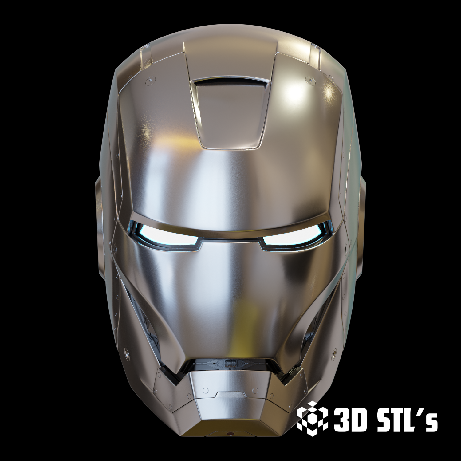 Motorized Iron Man Mark 3 Helmet STL – 3D print preview 2