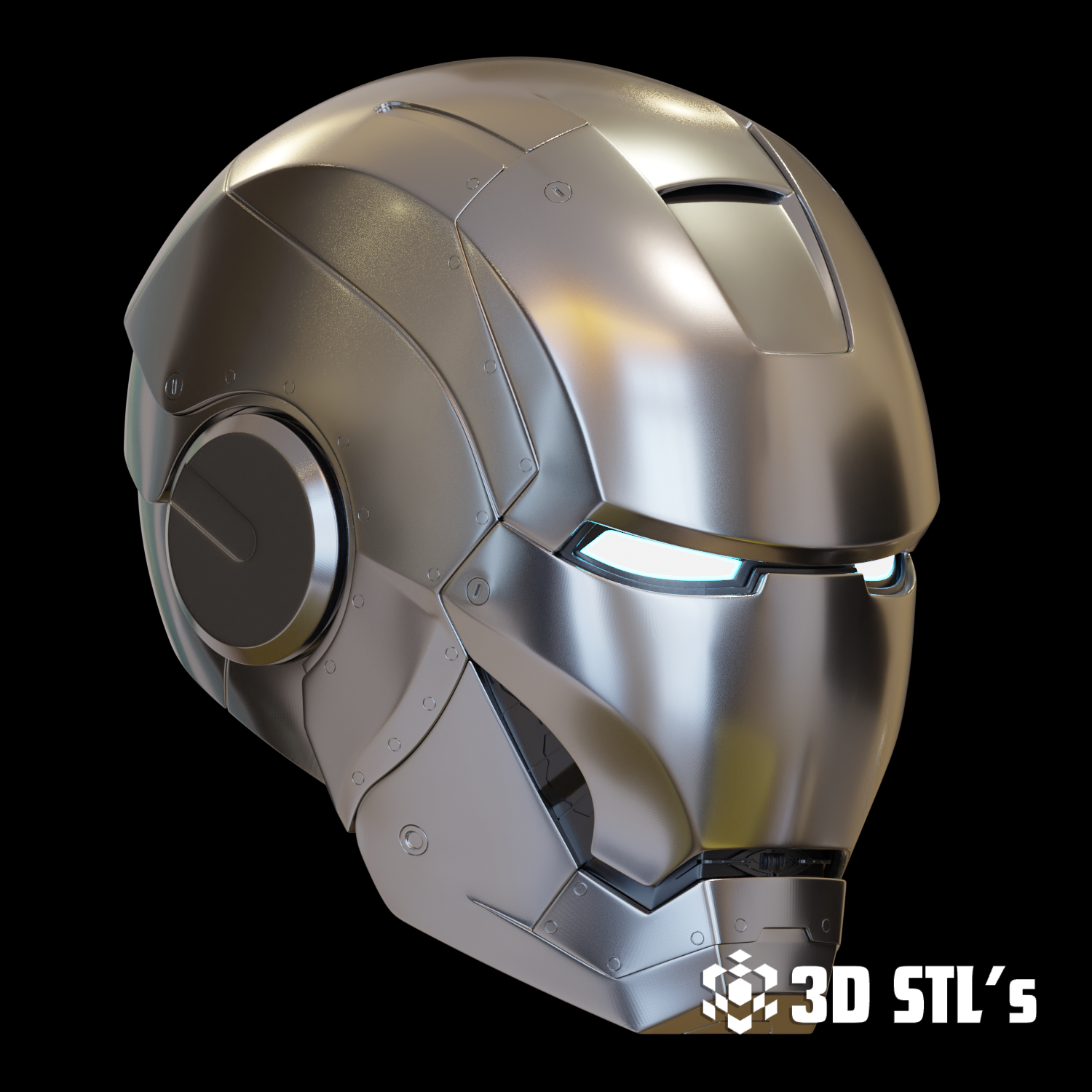 Motorized Iron Man Mark 3 Helmet STL – 3D print preview 4