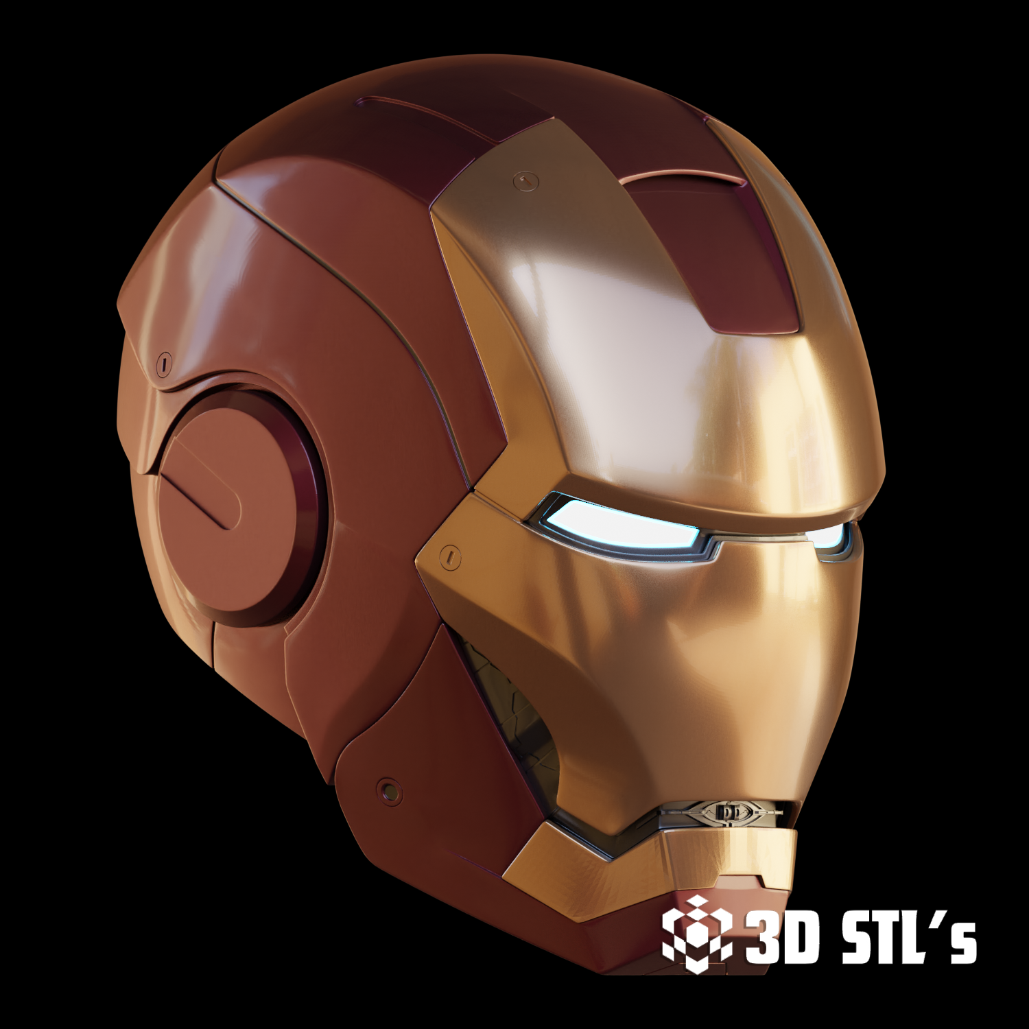 Motorized Iron Man Mark 3 Helmet STL – 3D print preview 3