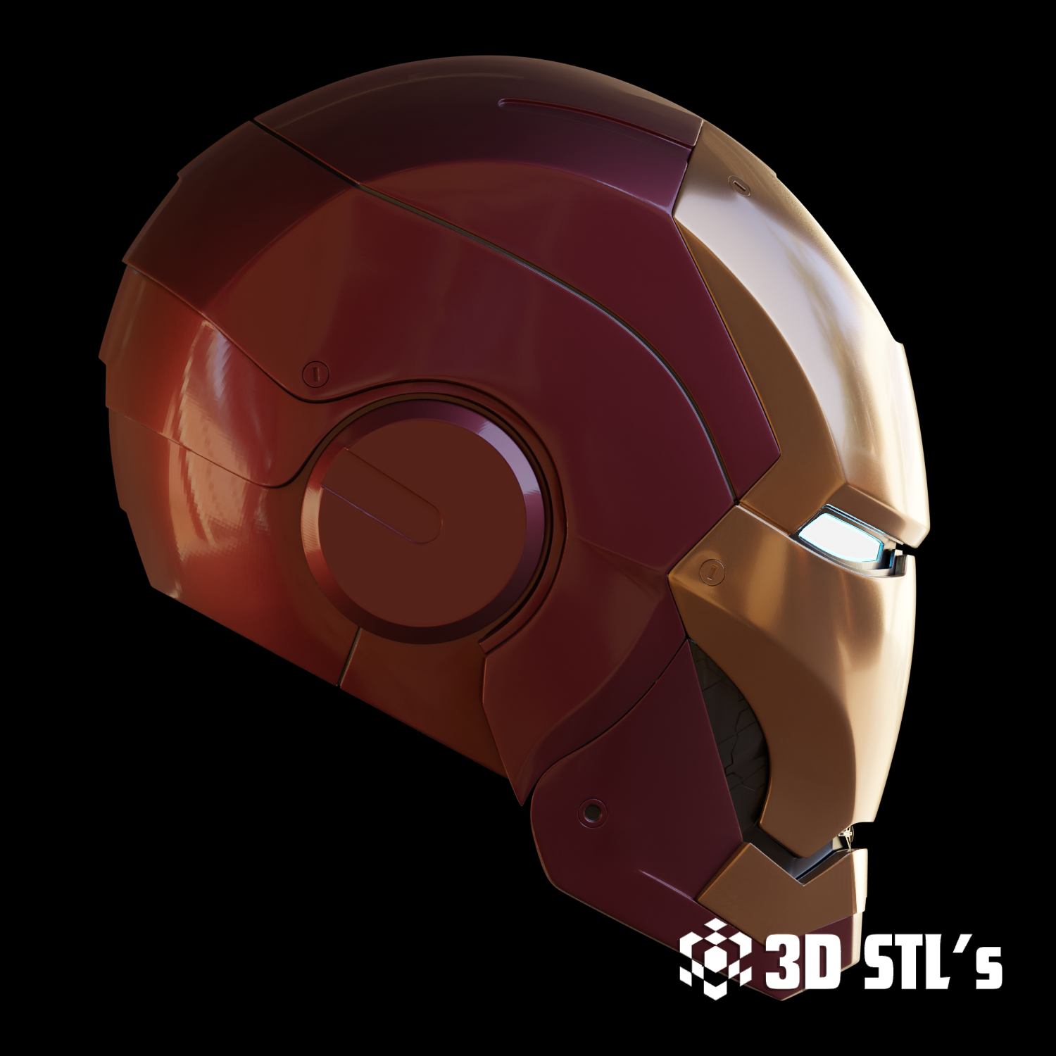 Motorized Iron Man Mark 3 Helmet STL – 3D print preview 5