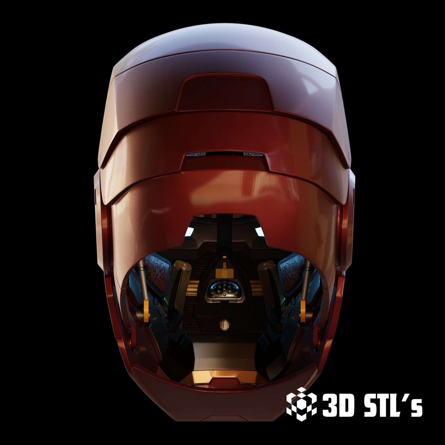 Motorized Iron Man Mark 3 Helmet STL – 3D print preview 6