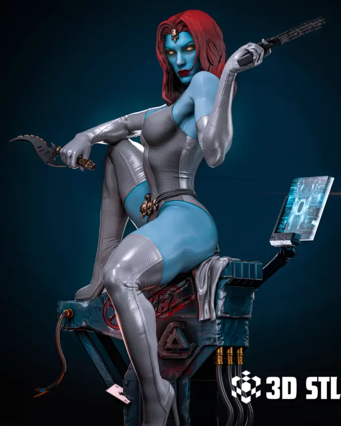 Mystique STL File – Marvel X-Men 1/6 Scale 3D Print Figure