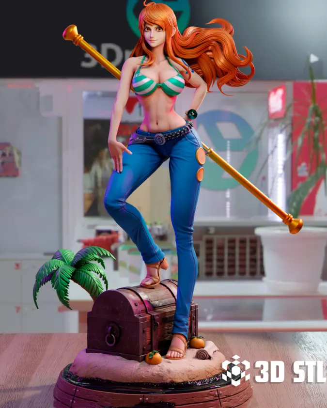 Nami STL File – One Piece Straw Hat Navigator 3D Print Figure