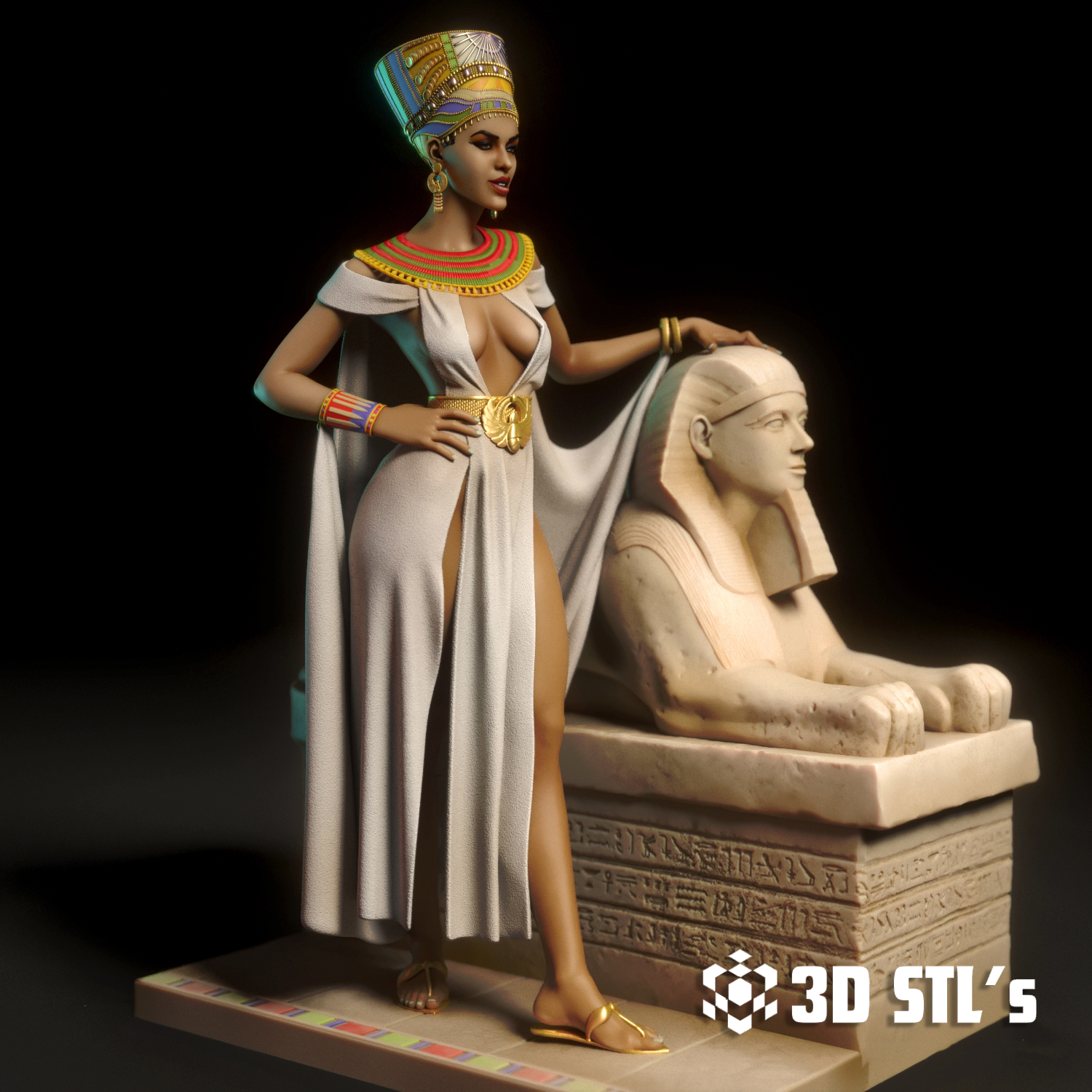 Nefertiti STL – 3D print preview 2