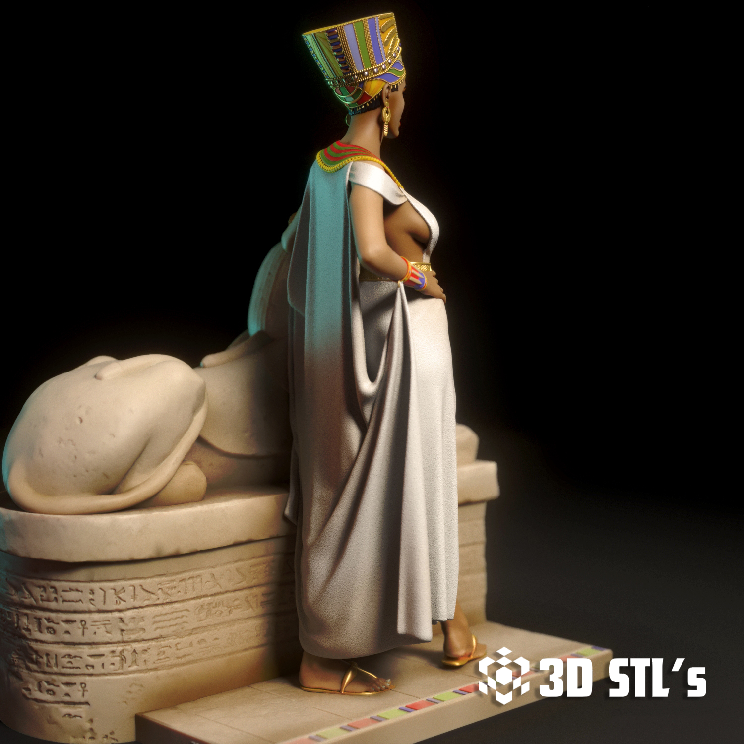 Nefertiti STL – 3D print preview 4