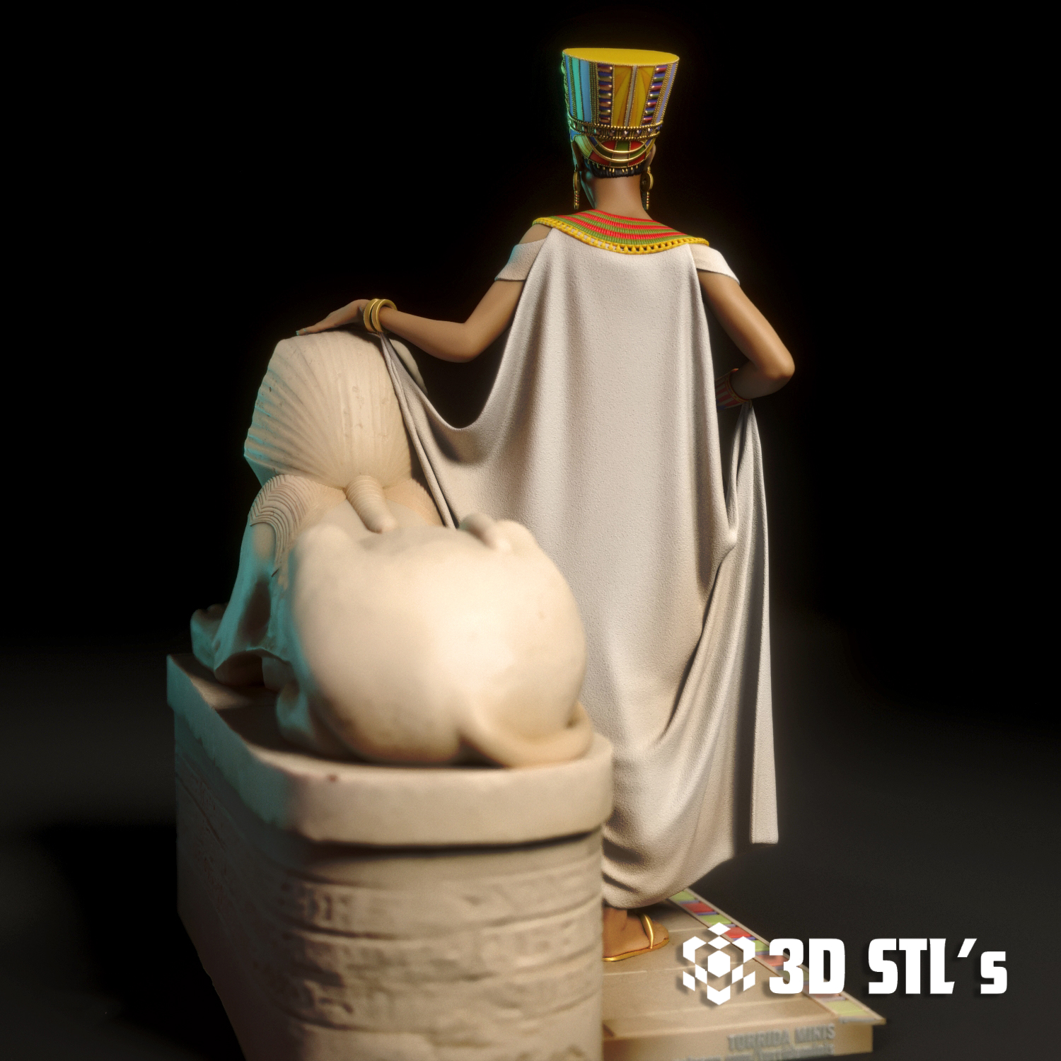 Nefertiti STL – 3D print preview 5