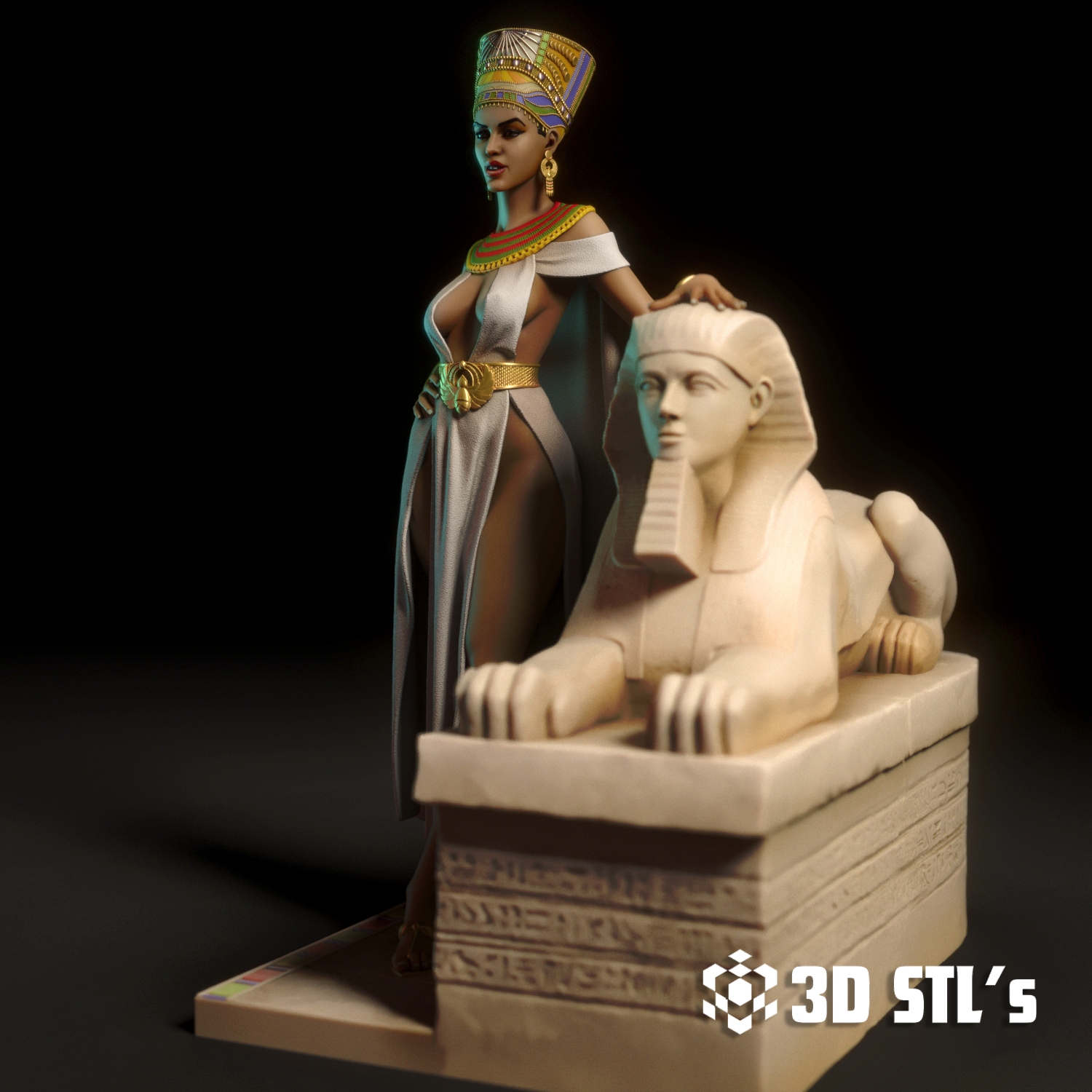 Nefertiti STL – 3D print preview 6