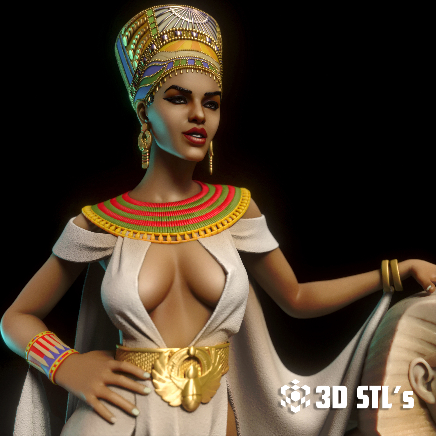Nefertiti STL – 3D print preview 7
