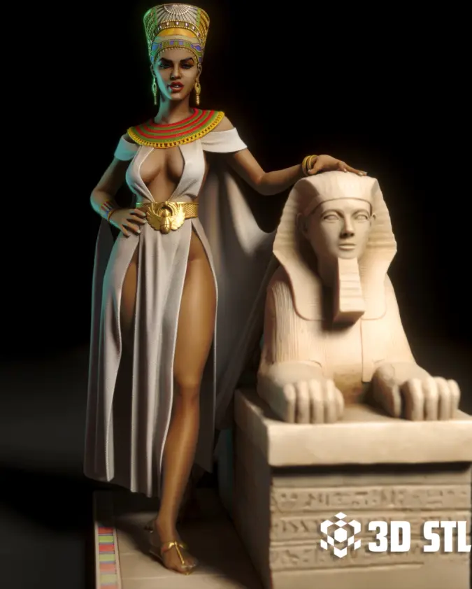 Nefertiti STL – Egyptian Queen Statue 3D Print Model