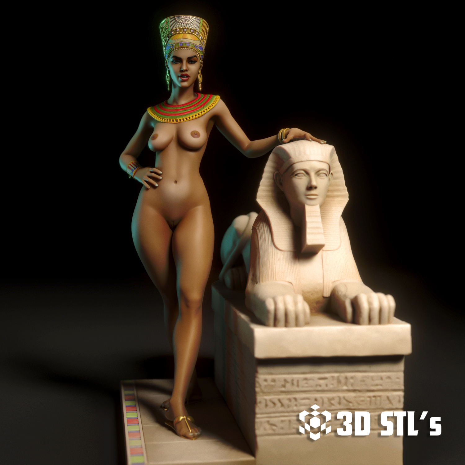Nefertiti STL – 3D print preview 8