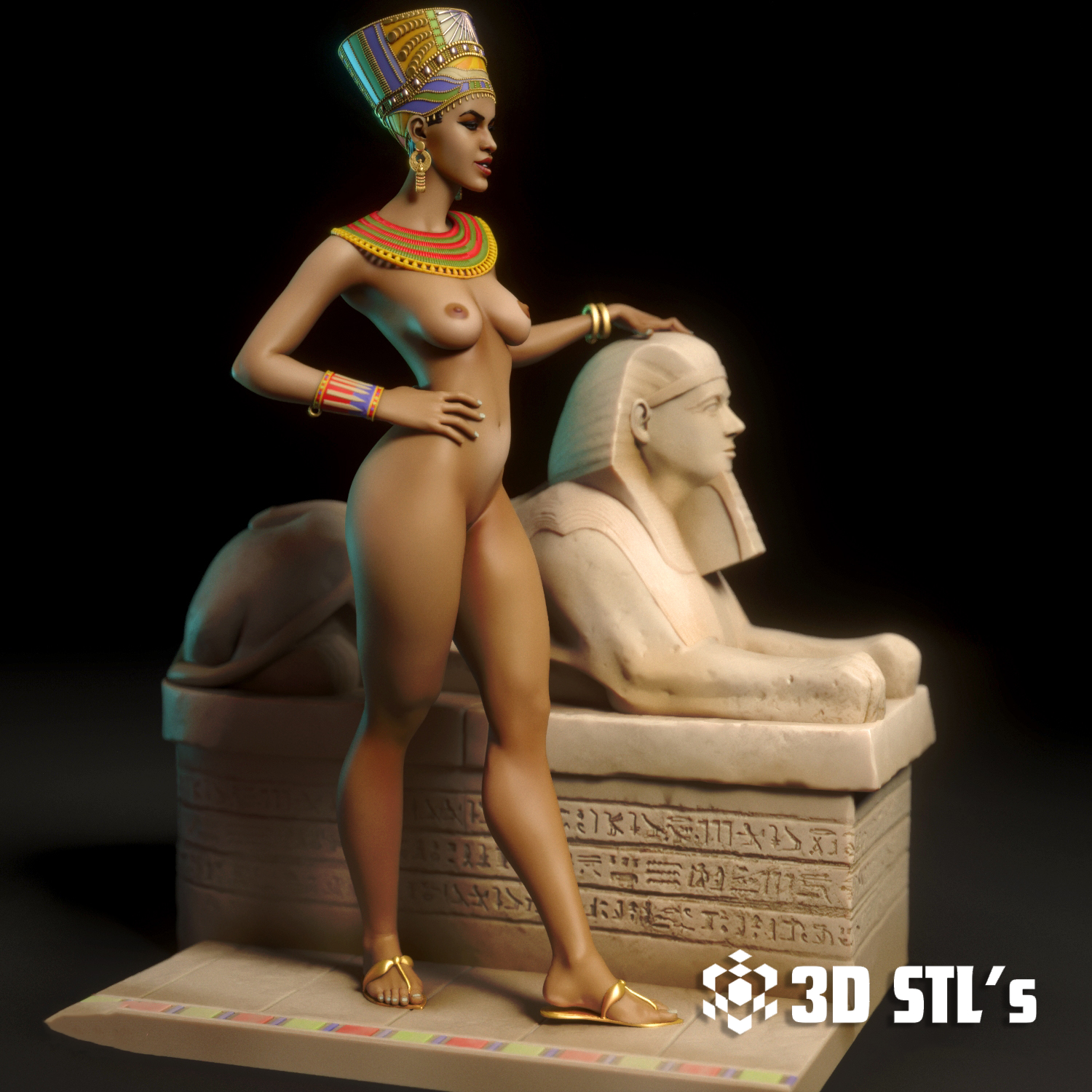 Nefertiti STL – 3D print preview 9