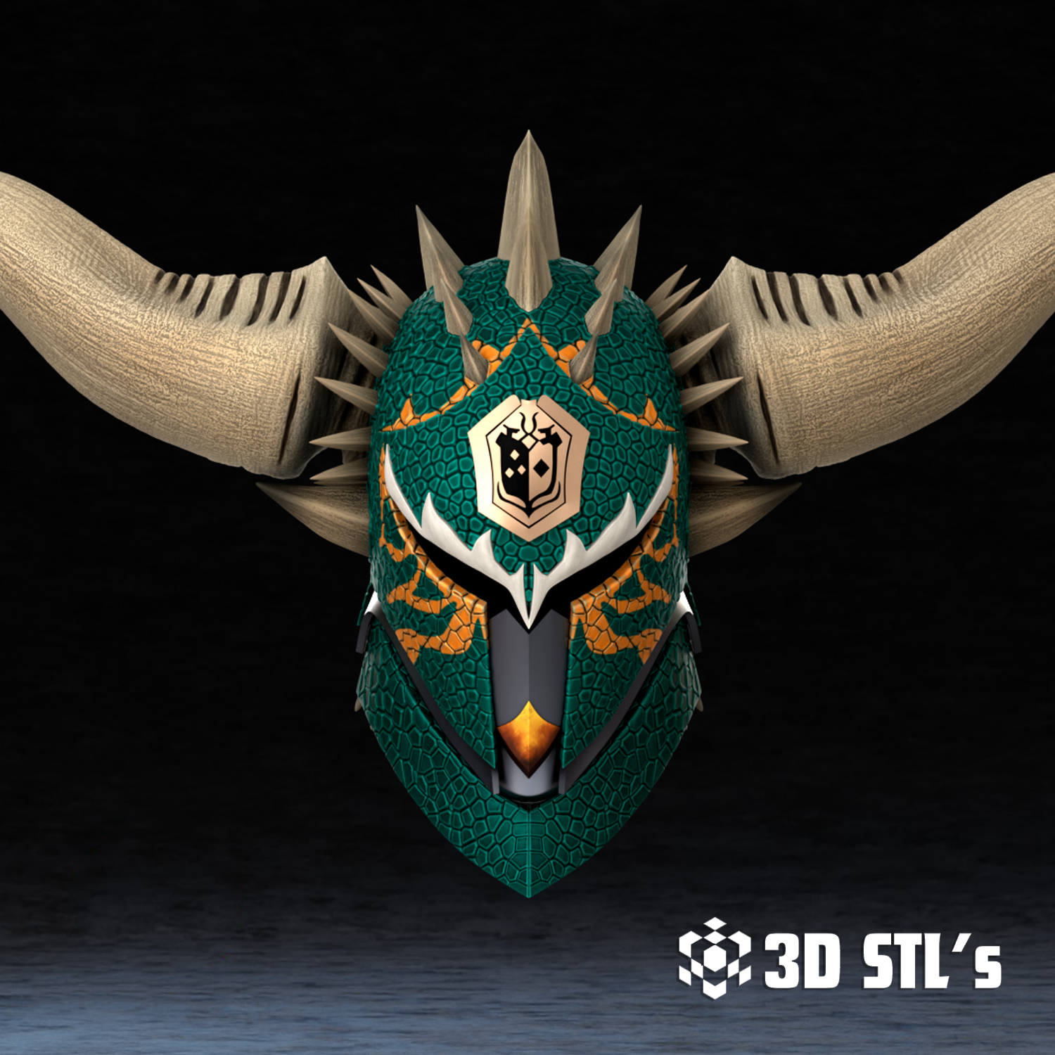 Nergigante Helmet STL – 3D print preview 2