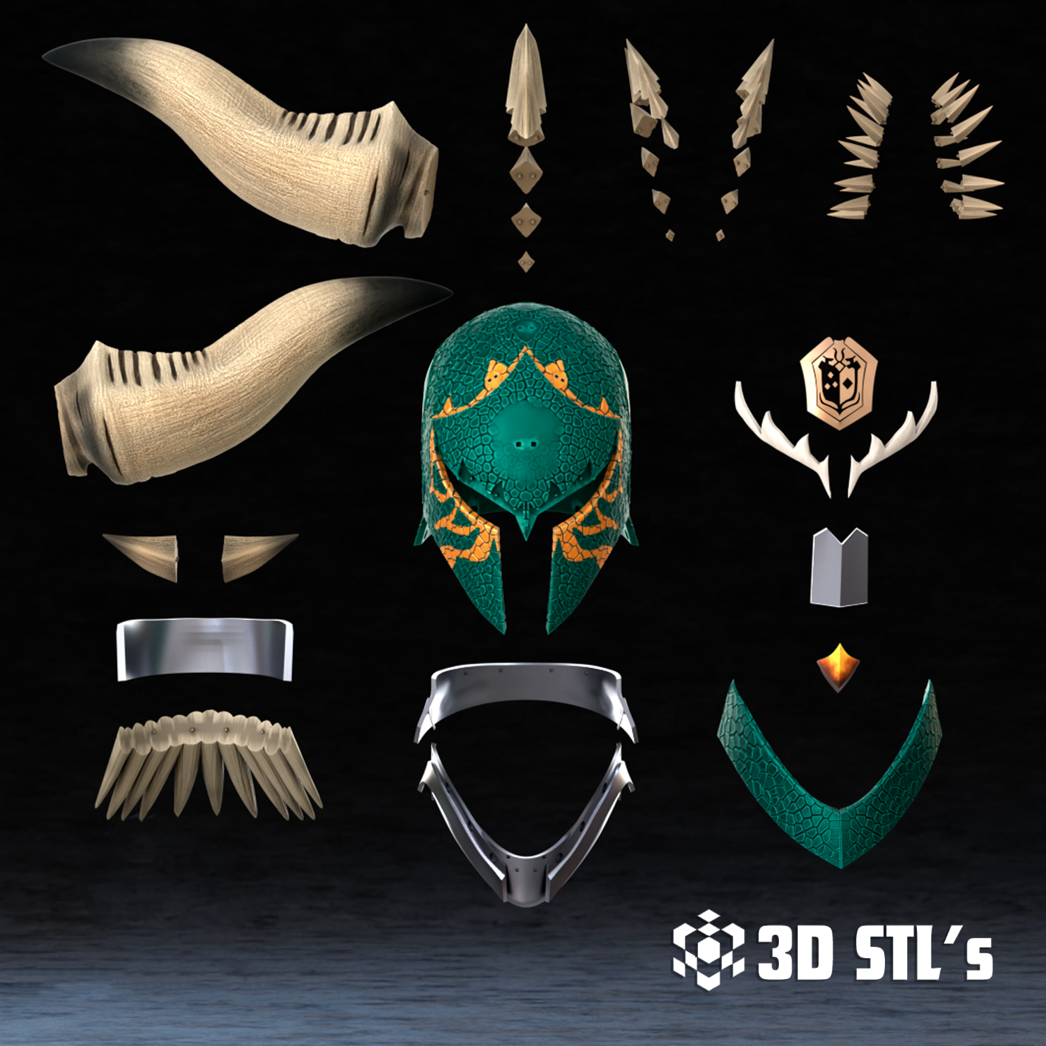 Nergigante Helmet STL – 3D print preview 7