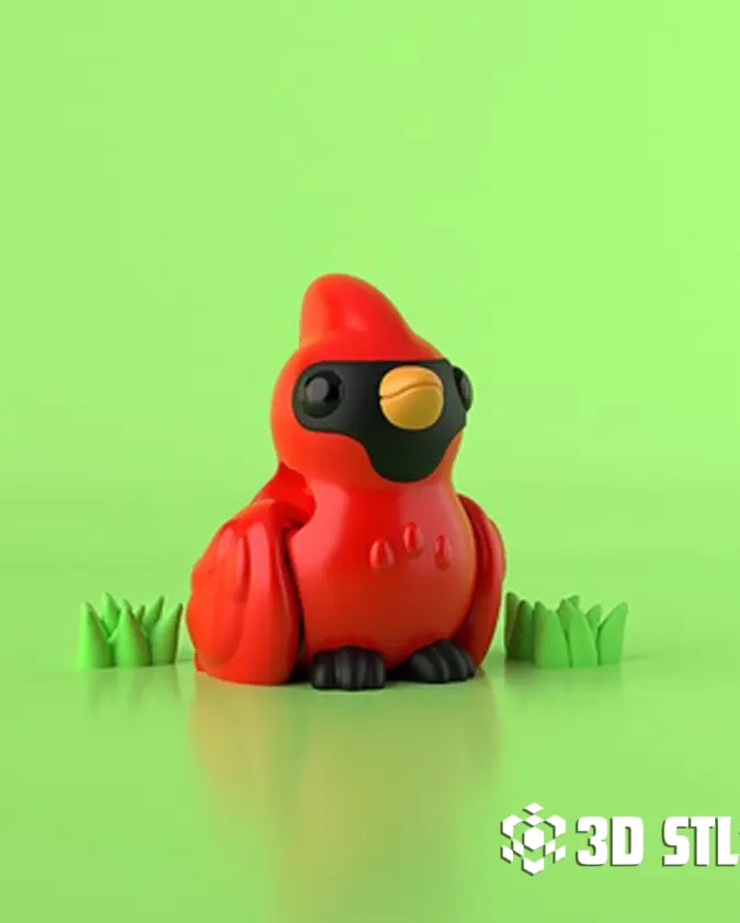 Northern Cardinal STL & 3MF – Realistic Bird 3D Print